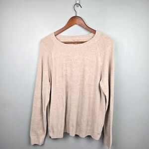 Barefoot Dreams Cozy Chic Ultra Lite Crew Neck Sweater Beige Womens Size L
